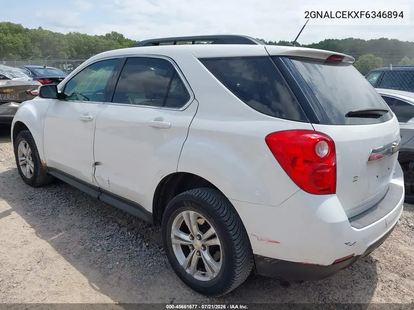 2015 Chevrolet Equinox Lt VIN: 2GNALCEKXF6346894 Lot: 45661677