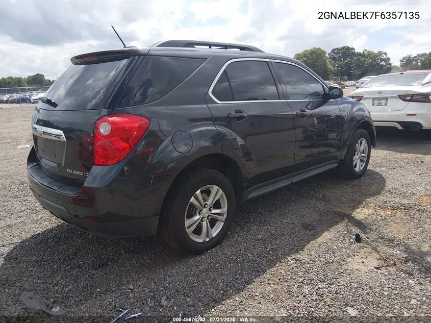 2015 Chevrolet Equinox Lt VIN: 2GNALBEK7F6357135 Lot: 45676233