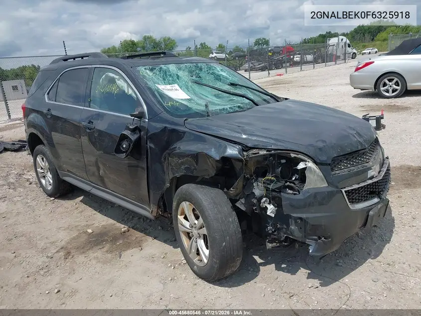 2015 Chevrolet Equinox Lt VIN: 2GNALBEK0F6325918 Lot: 45680546