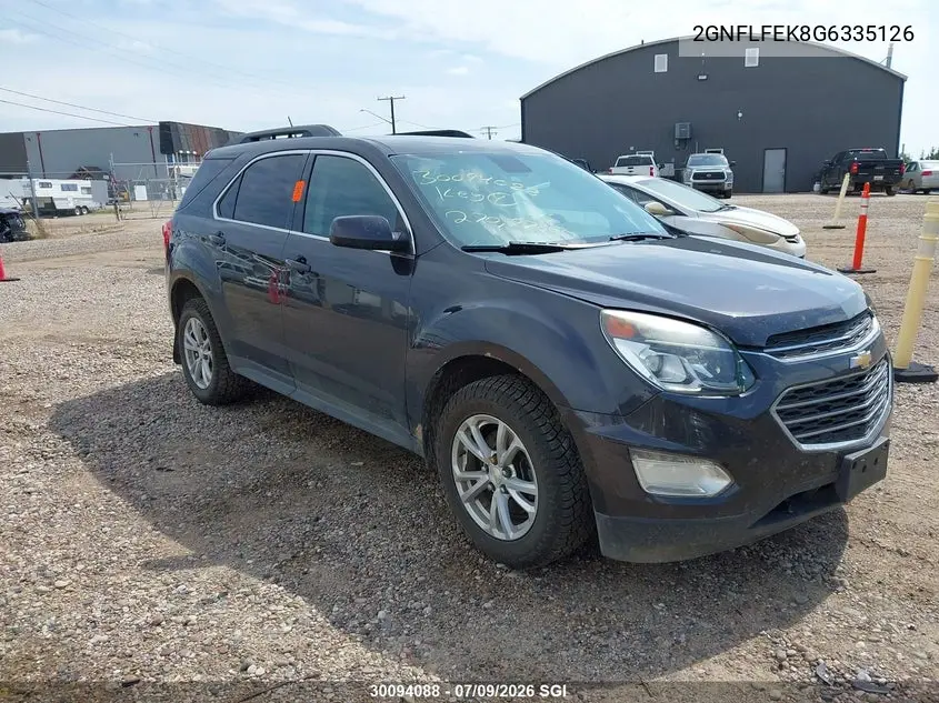 2016 Chevrolet Equinox Lt VIN: 2GNFLFEK8G6335126 Lot: 30094088