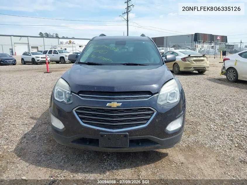 2016 Chevrolet Equinox Lt VIN: 2GNFLFEK8G6335126 Lot: 30094088