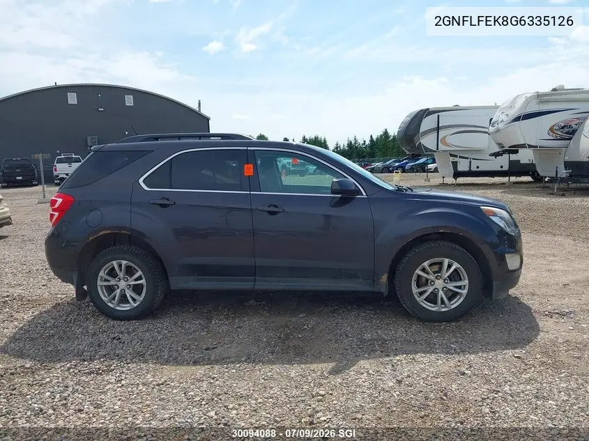 2016 Chevrolet Equinox Lt VIN: 2GNFLFEK8G6335126 Lot: 30094088