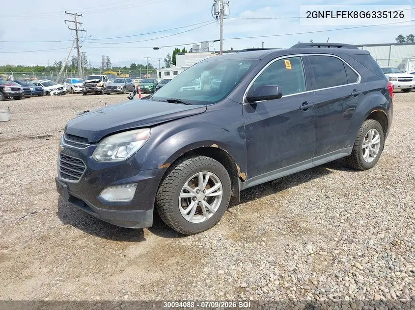 2016 Chevrolet Equinox Lt VIN: 2GNFLFEK8G6335126 Lot: 30094088