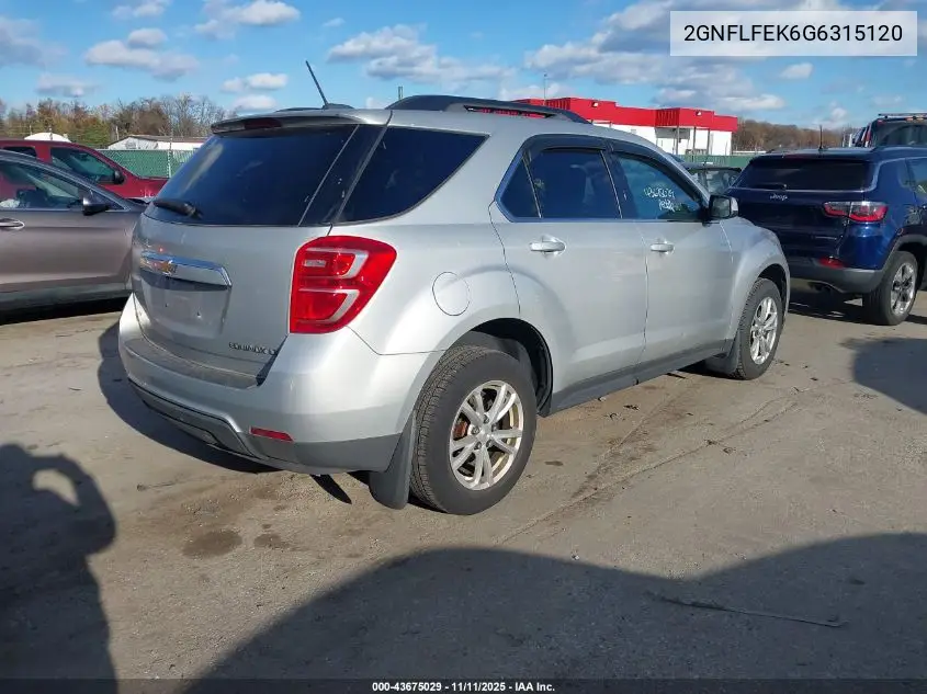 2GNFLFEK6G6315120 2016 Chevrolet Equinox Lt