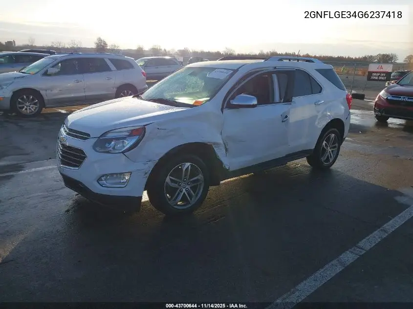 2GNFLGE34G6237418 2016 Chevrolet Equinox Ltz