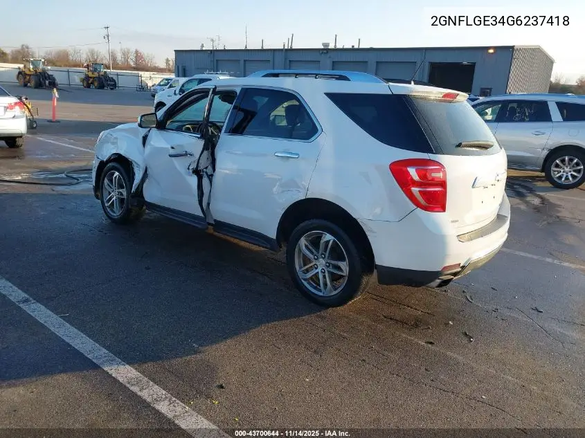 2GNFLGE34G6237418 2016 Chevrolet Equinox Ltz
