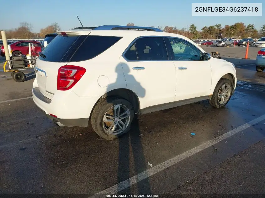 2GNFLGE34G6237418 2016 Chevrolet Equinox Ltz