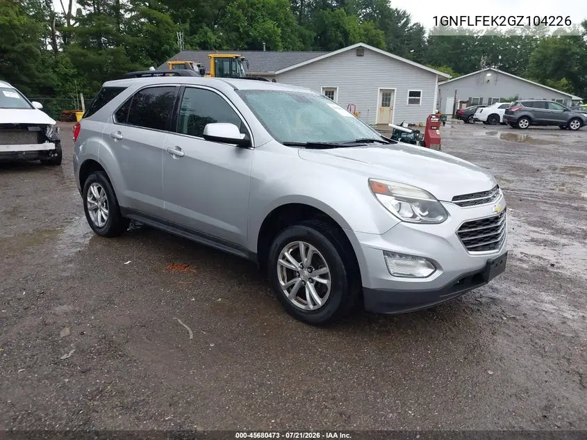 2016 Chevrolet Equinox Lt VIN: 1GNFLFEK2GZ104226 Lot: 45680473