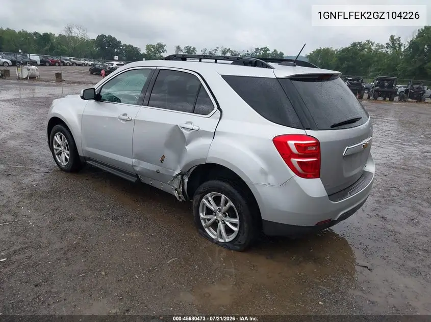 2016 Chevrolet Equinox Lt VIN: 1GNFLFEK2GZ104226 Lot: 45680473