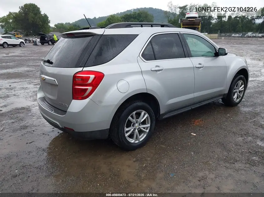 2016 Chevrolet Equinox Lt VIN: 1GNFLFEK2GZ104226 Lot: 45680473