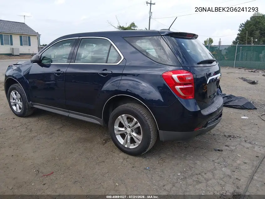 2016 Chevrolet Equinox Ls VIN: 2GNALBEK2G6241293 Lot: 45691527