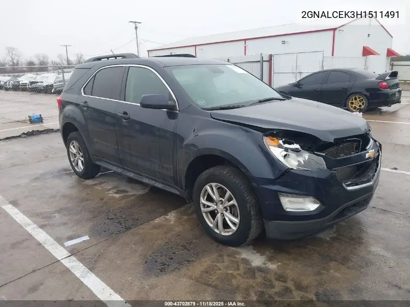 2GNALCEK3H1511491 2017 Chevrolet Equinox Lt