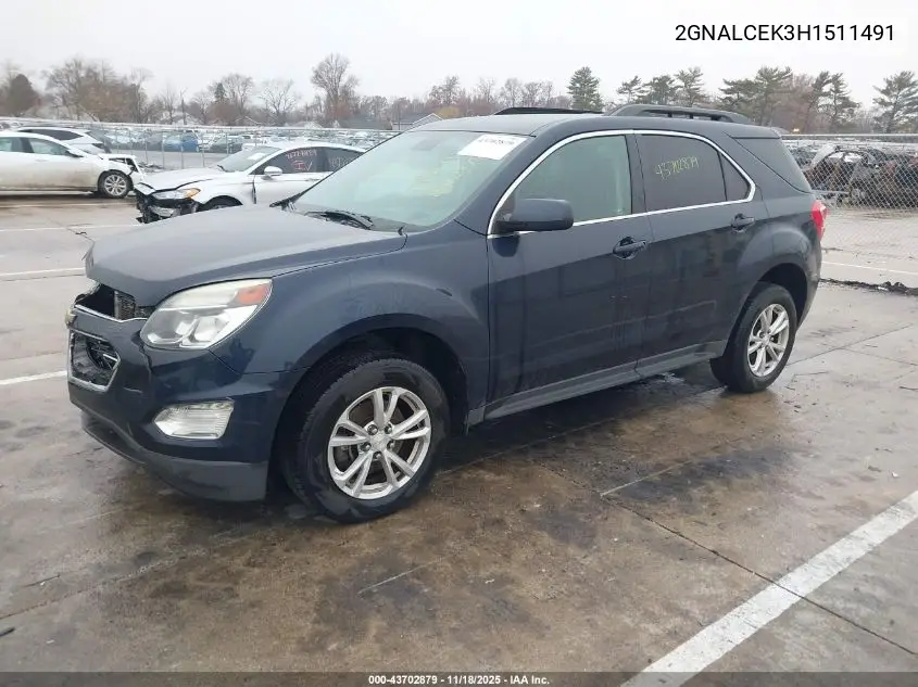 2GNALCEK3H1511491 2017 Chevrolet Equinox Lt