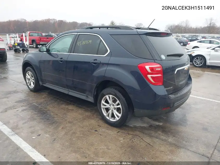 2GNALCEK3H1511491 2017 Chevrolet Equinox Lt