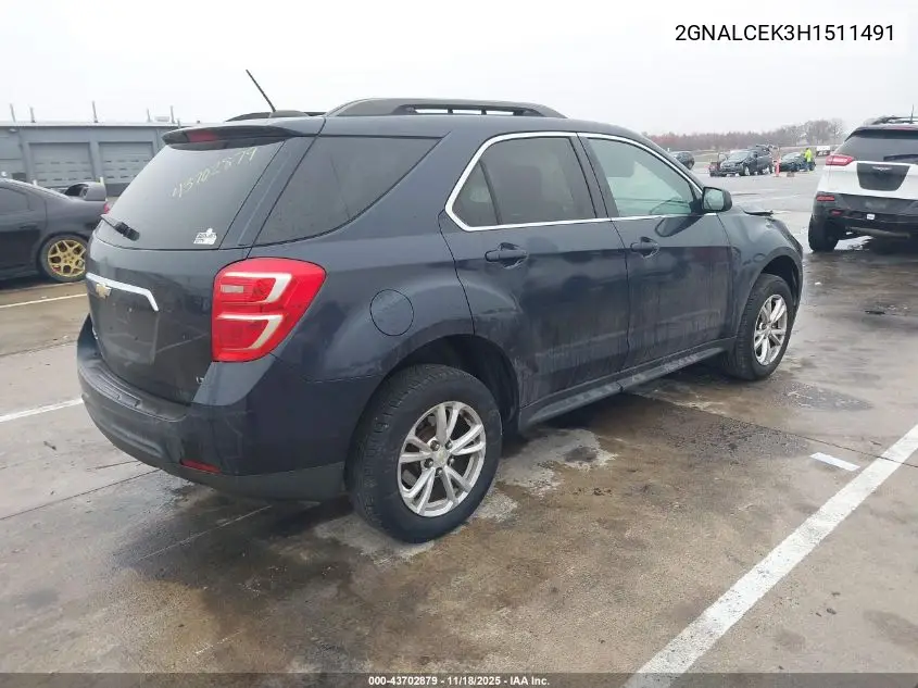 2GNALCEK3H1511491 2017 Chevrolet Equinox Lt