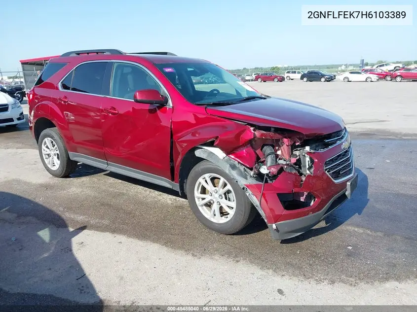 2017 Chevrolet Equinox Lt VIN: 2GNFLFEK7H6103389 Lot: 45485040