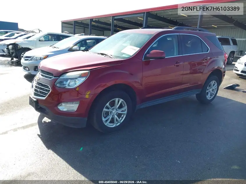 2017 Chevrolet Equinox Lt VIN: 2GNFLFEK7H6103389 Lot: 45485040