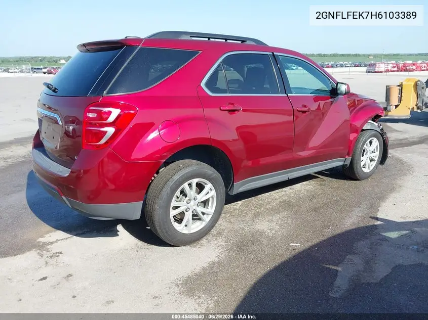 2017 Chevrolet Equinox Lt VIN: 2GNFLFEK7H6103389 Lot: 45485040