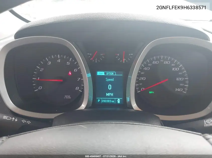 2017 Chevrolet Equinox Lt VIN: 2GNFLFEK9H6338571 Lot: 45485407