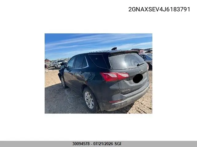 2018 Chevrolet Equinox Lt VIN: 2GNAXSEV4J6183791 Lot: 30094578