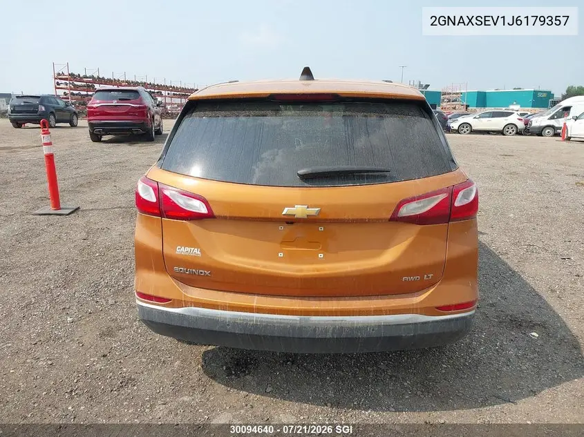 2018 Chevrolet Equinox Lt VIN: 2GNAXSEV1J6179357 Lot: 30094640
