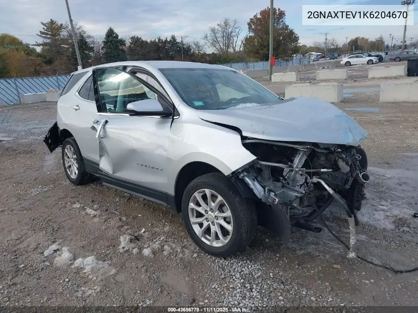 2GNAXTEV1K6204670 2019 Chevrolet Equinox Lt