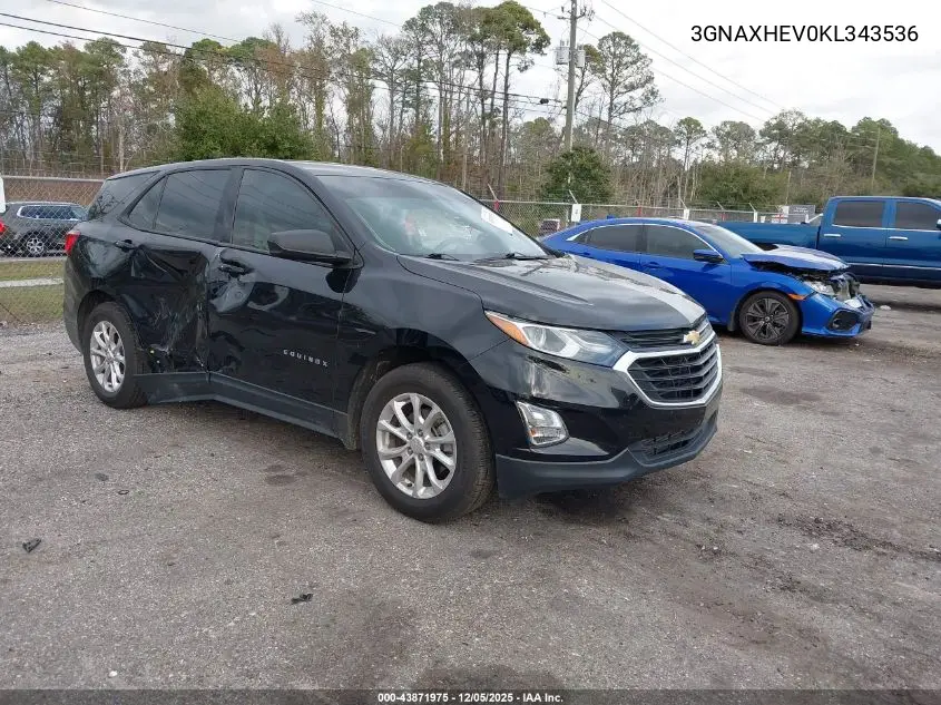 3GNAXHEV0KL343536 2019 Chevrolet Equinox Ls