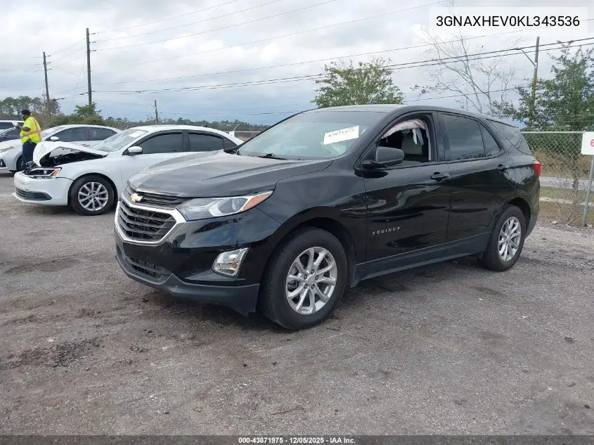 3GNAXHEV0KL343536 2019 Chevrolet Equinox Ls