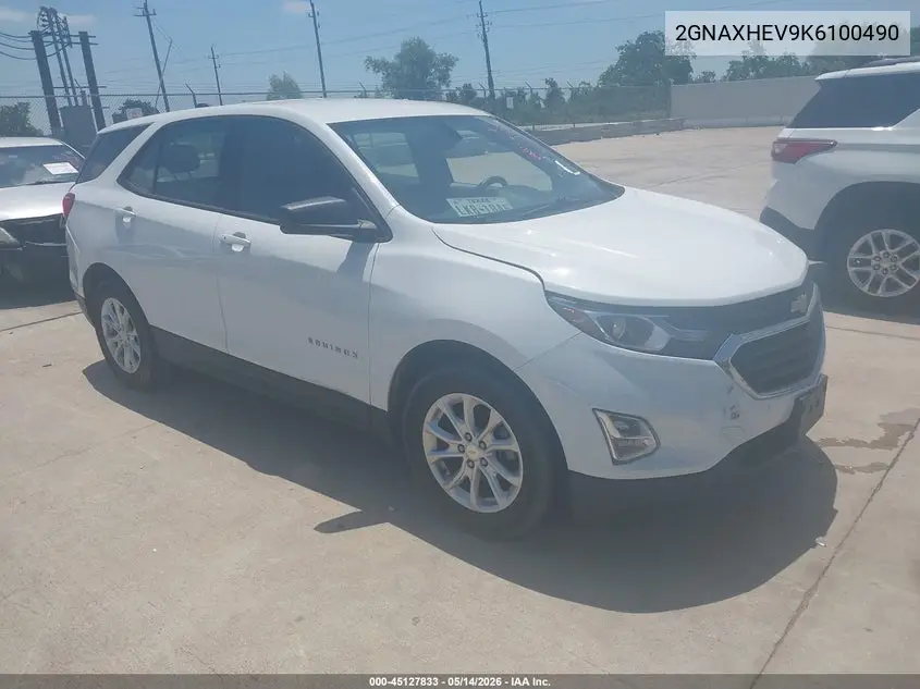 2GNAXHEV9K6100490 2019 Chevrolet Equinox Ls