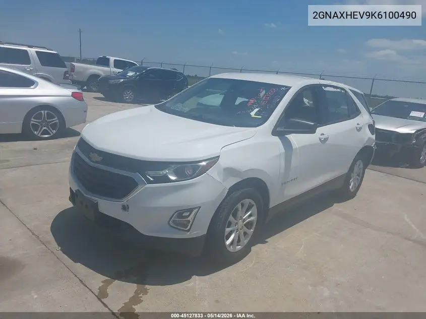 2GNAXHEV9K6100490 2019 Chevrolet Equinox Ls