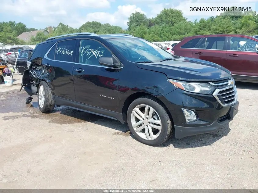 2019 Chevrolet Equinox Premier VIN: 3GNAXYEX9KL342645 Lot: 45568604