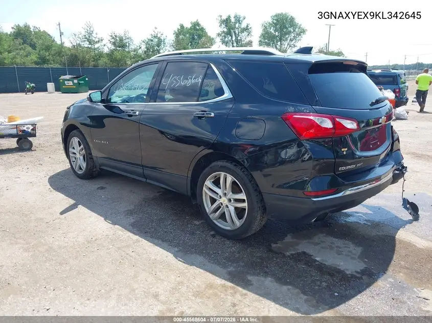 2019 Chevrolet Equinox Premier VIN: 3GNAXYEX9KL342645 Lot: 45568604