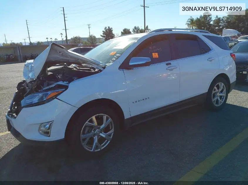 3GNAXNEV9LS714909 2020 Chevrolet Equinox Fwd Premier 1.5L Turbo