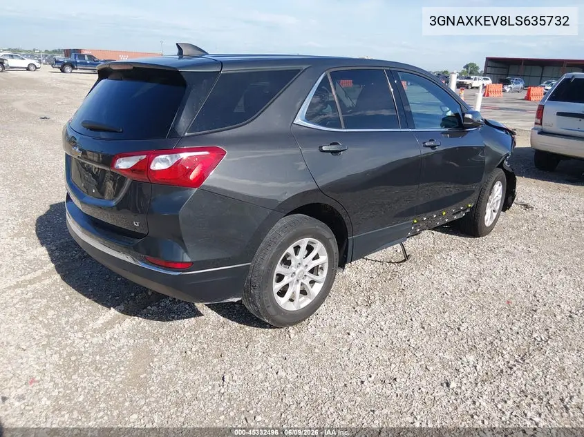 2020 Chevrolet Equinox Fwd Lt 1.5L Turbo VIN: 3GNAXKEV8LS635732 Lot: 45332496