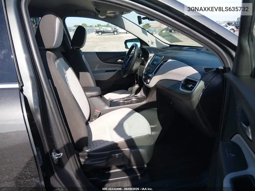 2020 Chevrolet Equinox Fwd Lt 1.5L Turbo VIN: 3GNAXKEV8LS635732 Lot: 45332496