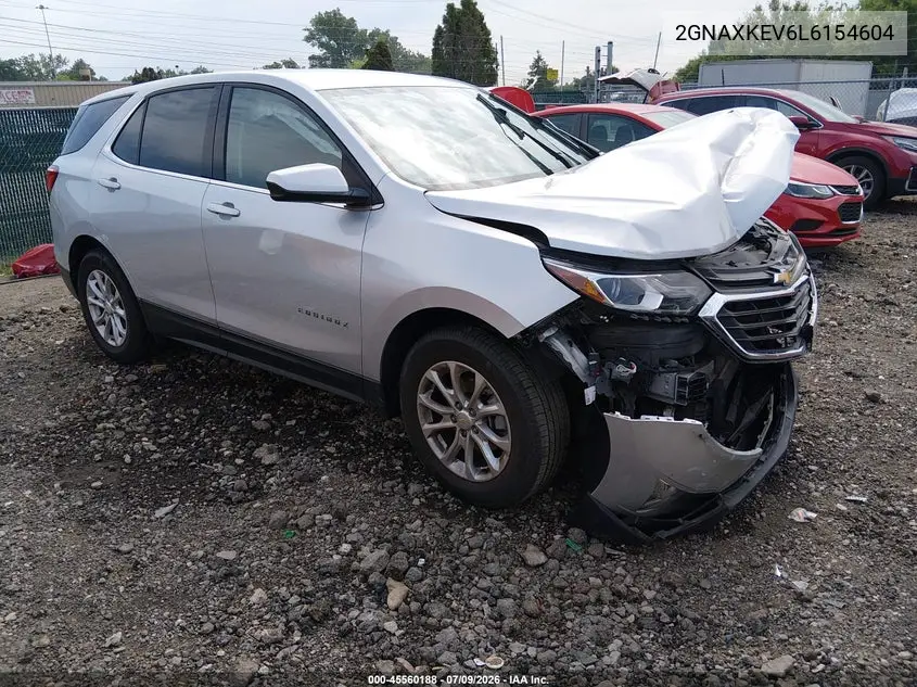 2020 Chevrolet Equinox Fwd Lt 1.5L Turbo VIN: 2GNAXKEV6L6154604 Lot: 45560188