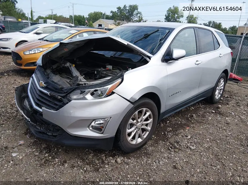 2020 Chevrolet Equinox Fwd Lt 1.5L Turbo VIN: 2GNAXKEV6L6154604 Lot: 45560188