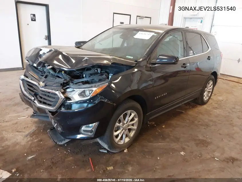 2020 Chevrolet Equinox Fwd 2Fl VIN: 3GNAXJEV2LS531540 Lot: 45626745