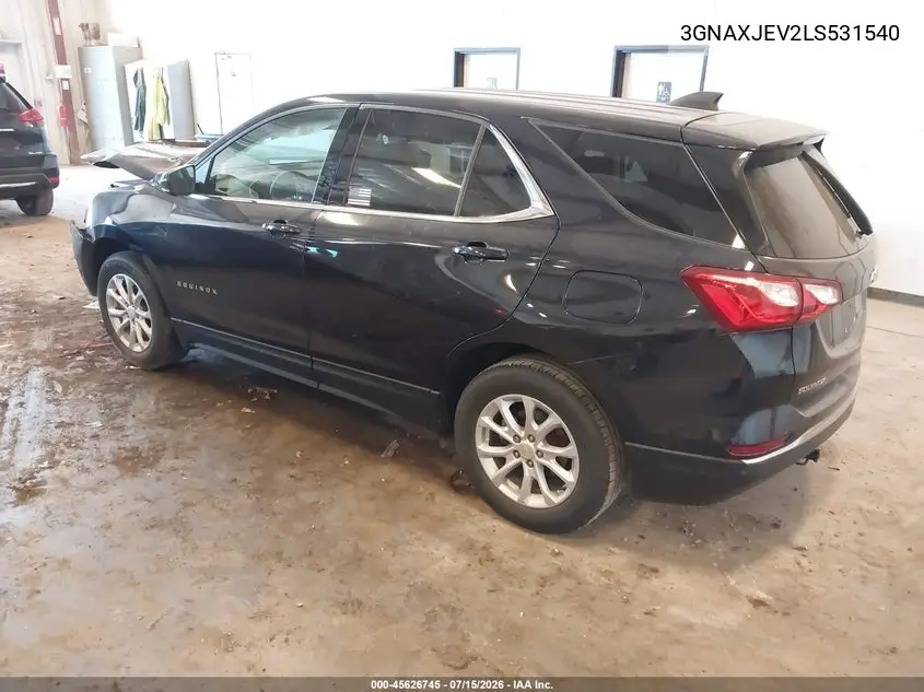 2020 Chevrolet Equinox Fwd 2Fl VIN: 3GNAXJEV2LS531540 Lot: 45626745
