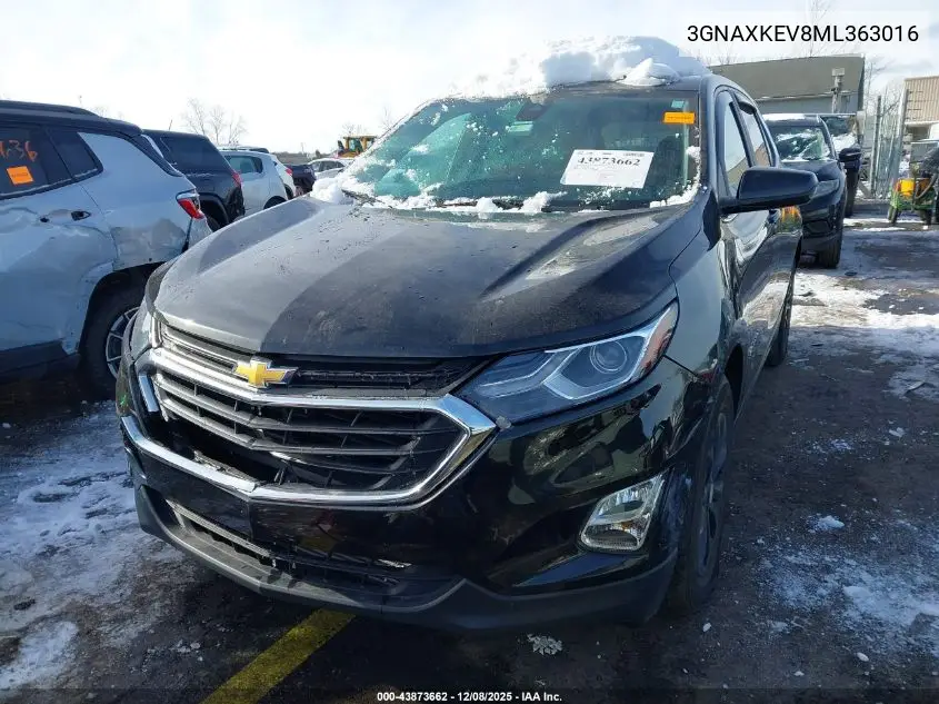 3GNAXKEV8ML363016 2021 Chevrolet Equinox Fwd Lt