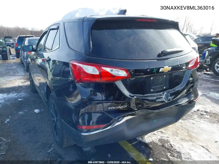3GNAXKEV8ML363016 2021 Chevrolet Equinox Fwd Lt