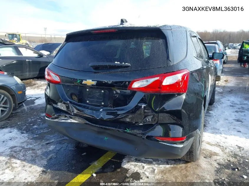 3GNAXKEV8ML363016 2021 Chevrolet Equinox Fwd Lt