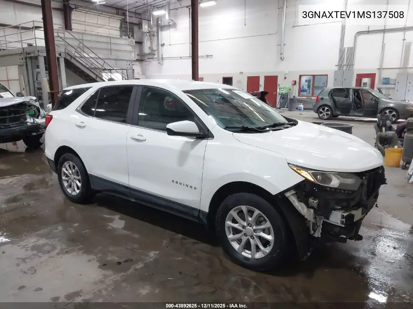 3GNAXTEV1MS137508 2021 Chevrolet Equinox Awd 2Fl