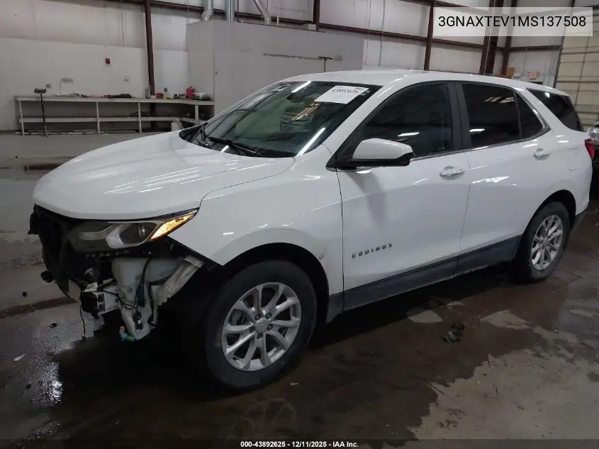 3GNAXTEV1MS137508 2021 Chevrolet Equinox Awd 2Fl