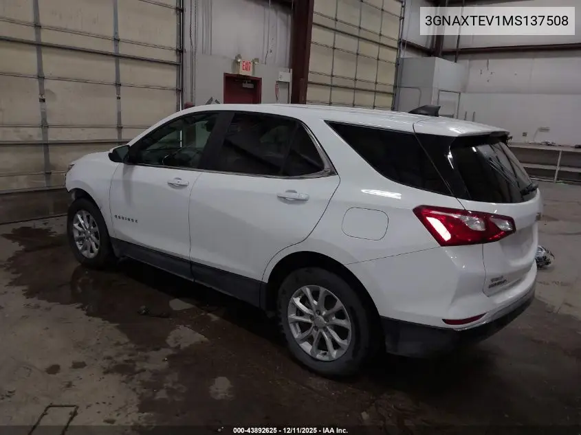 3GNAXTEV1MS137508 2021 Chevrolet Equinox Awd 2Fl