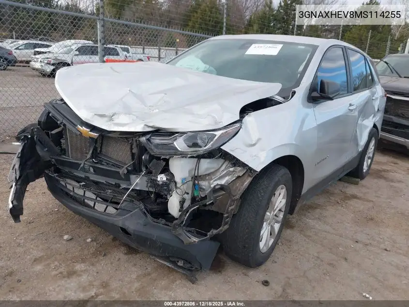 3GNAXHEV8MS114255 2021 Chevrolet Equinox Fwd Ls