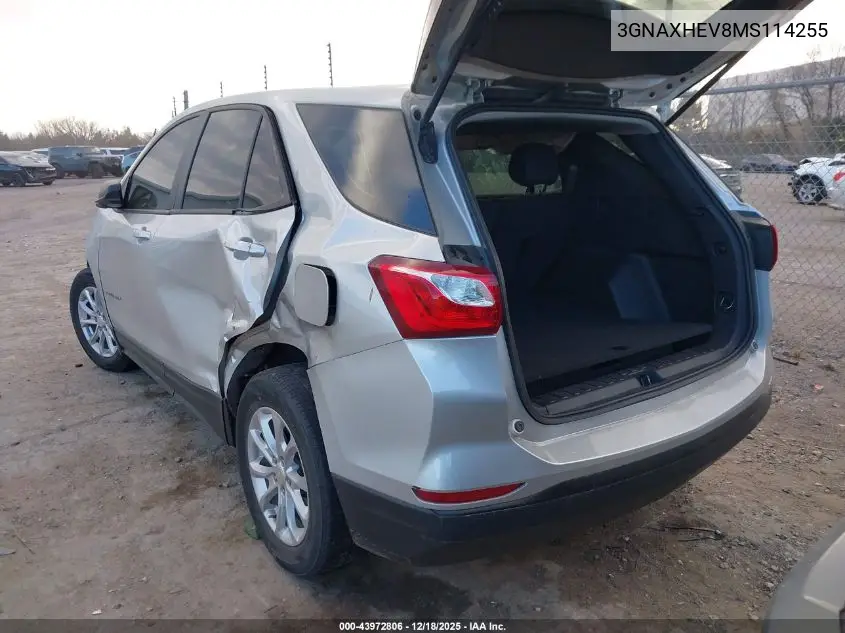 3GNAXHEV8MS114255 2021 Chevrolet Equinox Fwd Ls