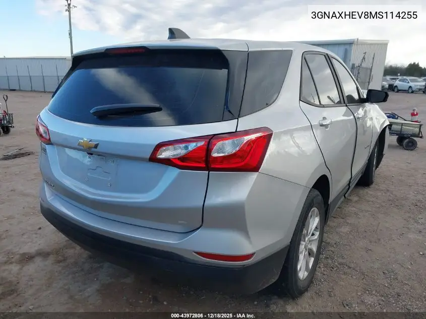 3GNAXHEV8MS114255 2021 Chevrolet Equinox Fwd Ls