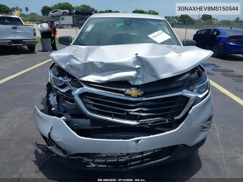 2021 Chevrolet Equinox Fwd Ls VIN: 3GNAXHEV8MS150544 Lot: 45634239