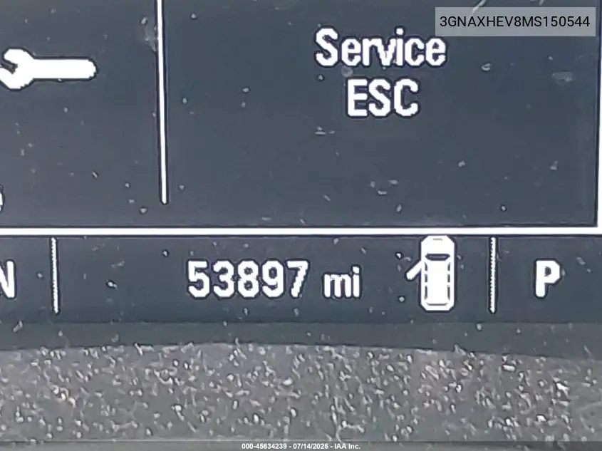 2021 Chevrolet Equinox Fwd Ls VIN: 3GNAXHEV8MS150544 Lot: 45634239